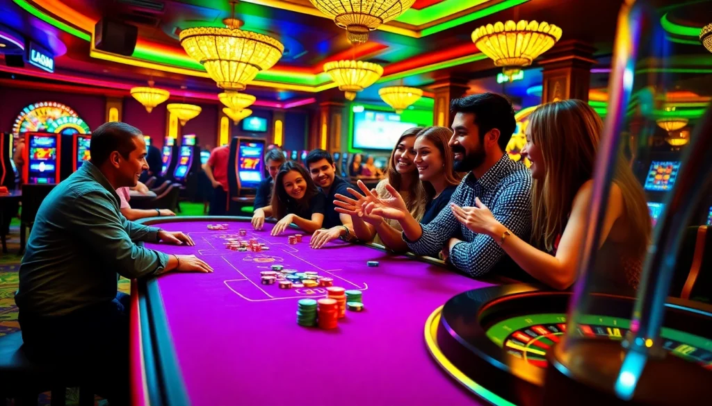 Experience the excitement of e28 in a lively casino atmosphere filled with poker chips and roulettes.