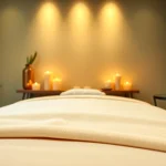 Experience the tranquility of 호치민 불건마 with a luxurious massage setting filled with serene details.