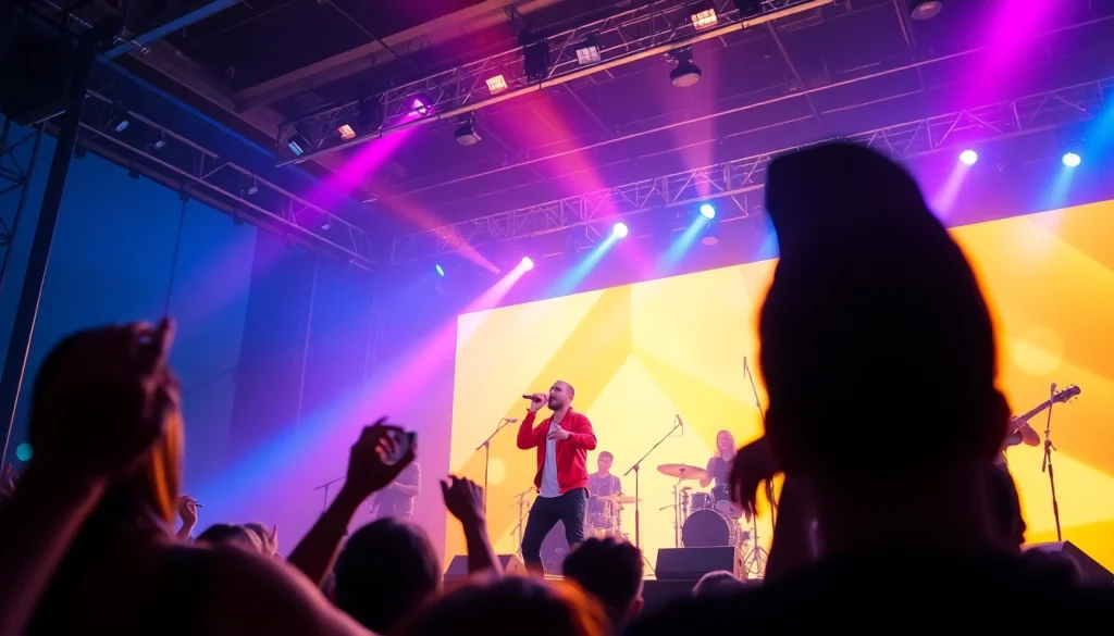 Experience OK88 live on stage, filled with vibrant colors and energetic atmosphere.