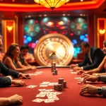 Players enjoying poker at a vibrant casino, exploring giải mã nhà cái uy tín amidst thrilling gambling experiences.