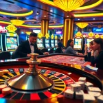 Experience the thrill of VUABAI9’s vibrant casino tables, featuring roulette, chips, and enthusiastic players.