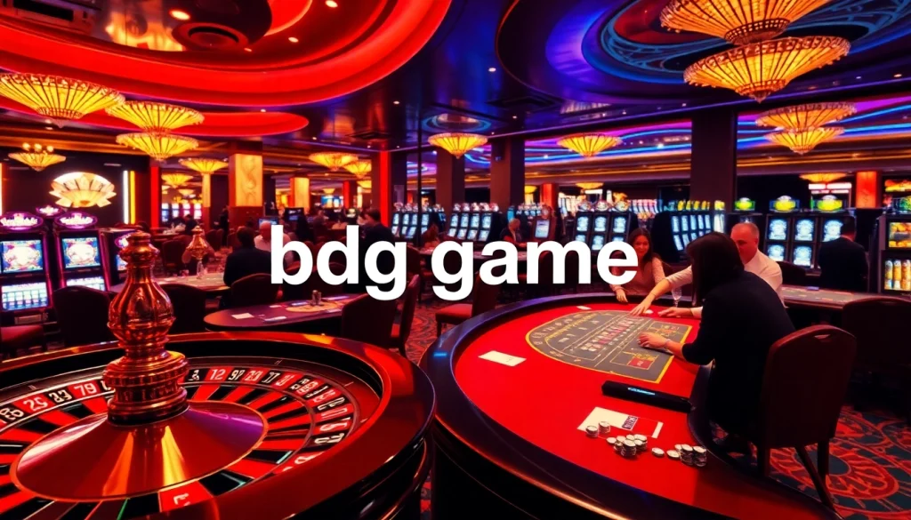Experience the excitement of gaming at a casino with the bdg game login displayed on a digital screen amidst vibrant betting activities.