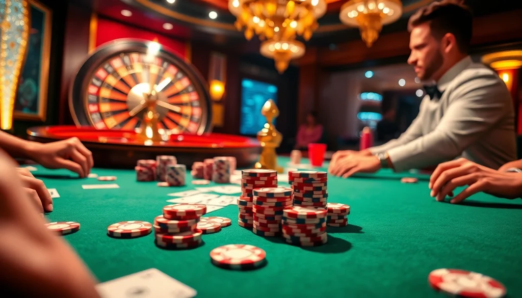 High-stakes poker players engaging in thrilling bets at a 'bet vip' table, showcasing luxury and excitement.