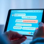 Engaging AI chat interface for sex AI interactions, showcasing friendly dialogues on a sleek digital device.